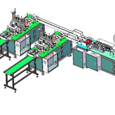 Automatic Disposable Nonwoven Medical Face Mask Making Machine 1+2