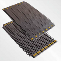 PlastLink 8505 modular slat conveyor belt for bottles and cans packaging